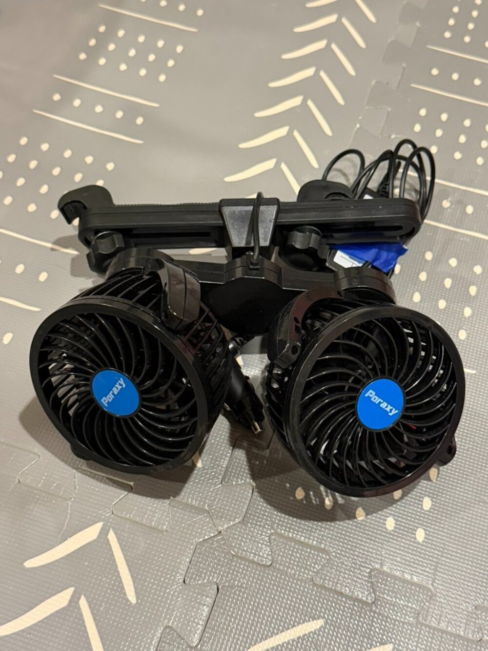 Used. Dual Fan for Car. Black.